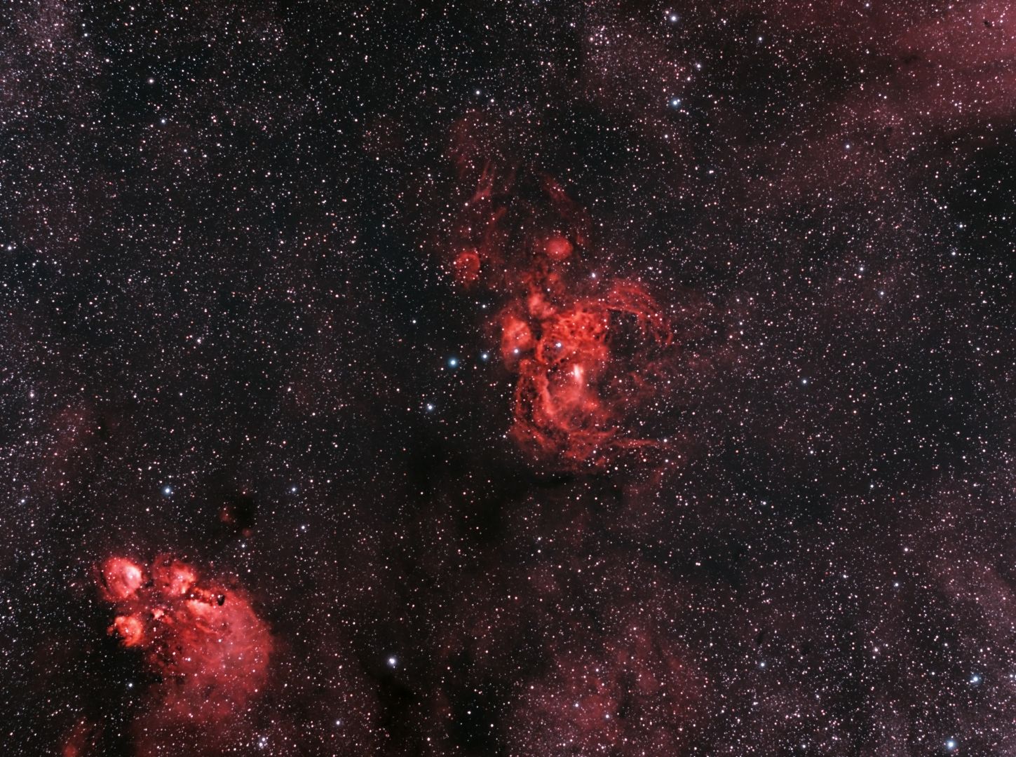NGC 6357 - Hummernebel NGC 6334 - Katzenpfotennebel